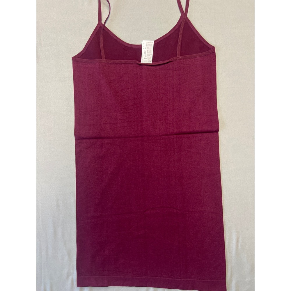 Prime Cut Womens Seamless Camisole Spaghetti Strap Tank Top Burgundy Wine OS